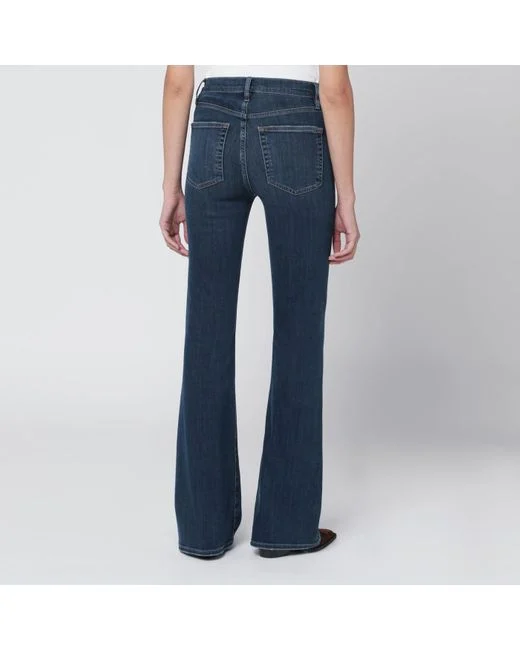 Womens Frame Denim Flared Jeans In Black