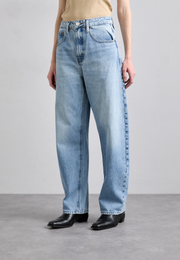 Womens Frame Denim Wide Leg Jeans In Light Blue