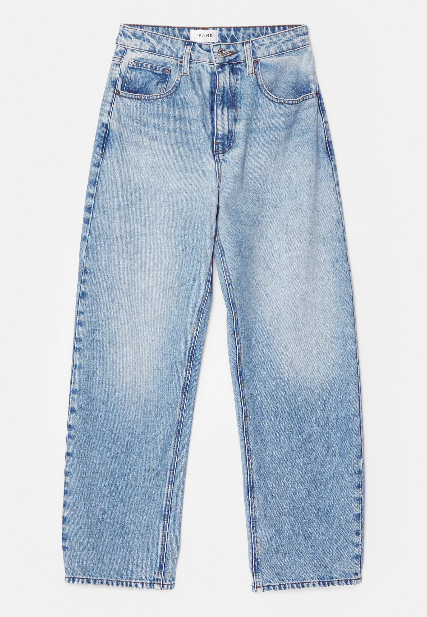 Womens Frame Denim Wide Leg Jeans In Light Blue
