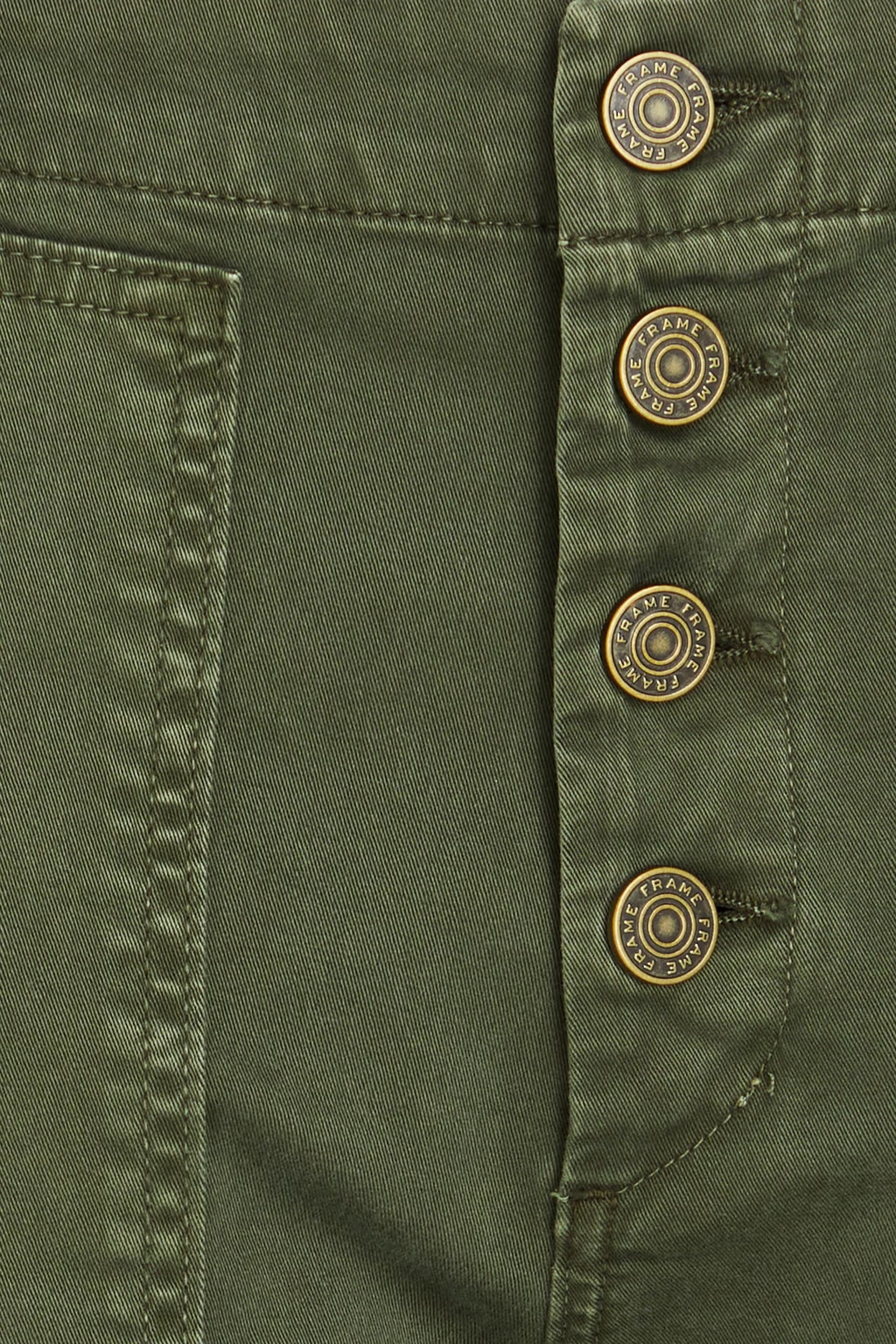 Womens Frame Denim Wide Leg Trousers In Mid Green