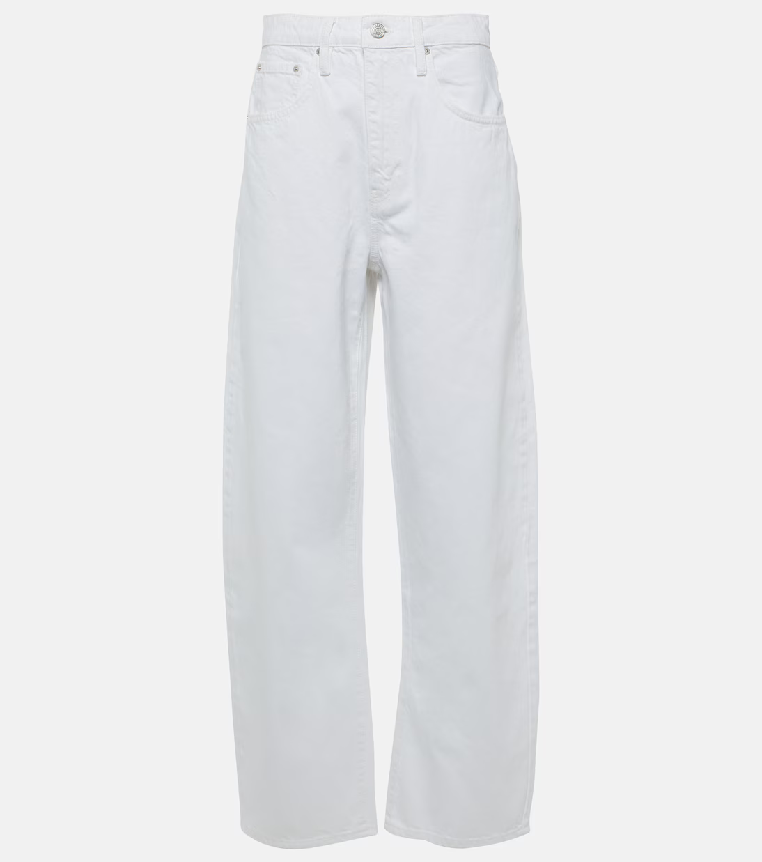Womens Frame Denim Wide Leg Jeans In White