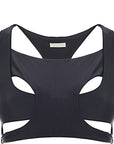 Reebok Womens Cutout Sports Bra In Black