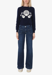 Womens Frame Denim Bootcut Jeans In Blue