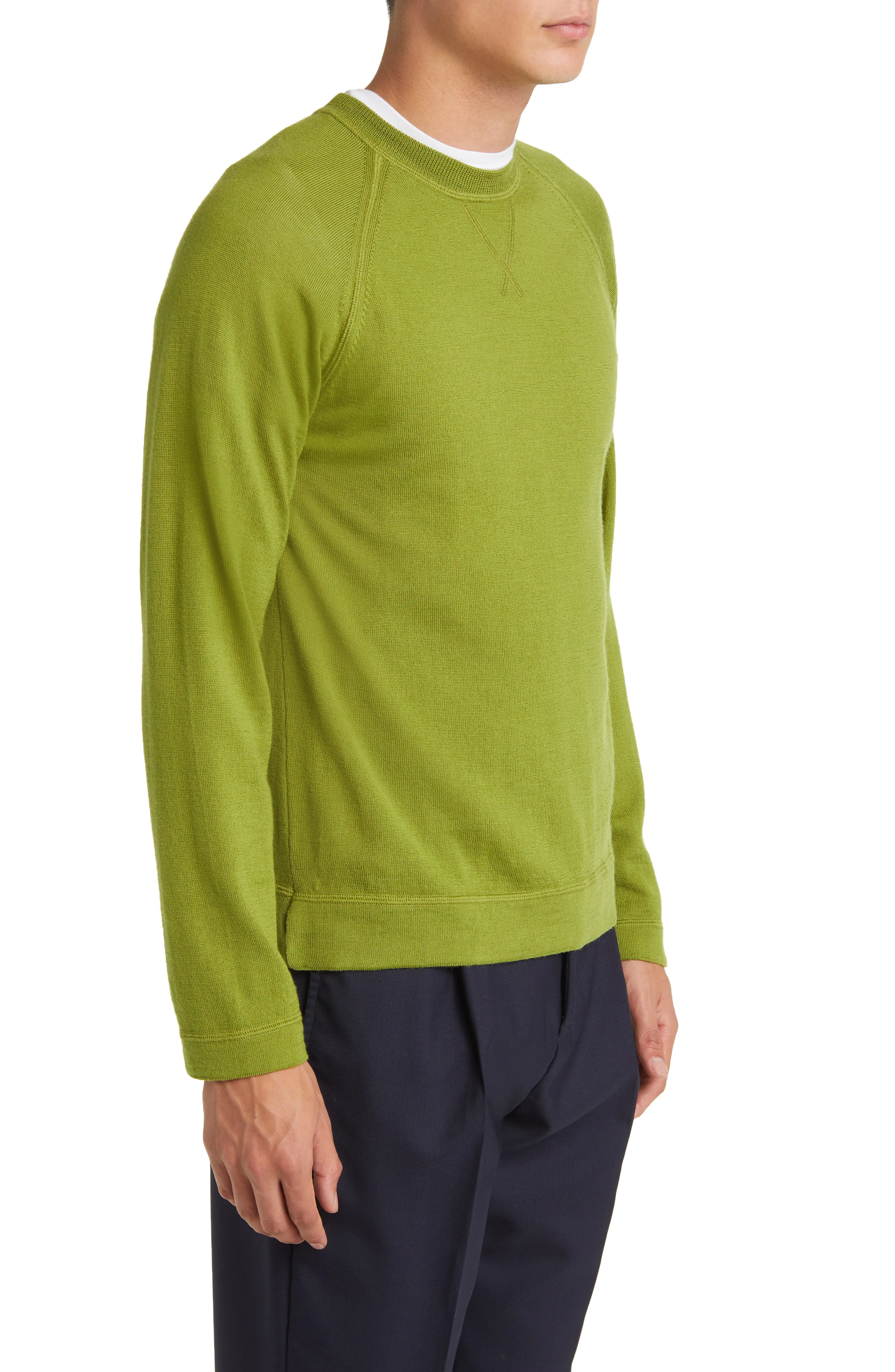 Mens Officine Generale Crew Necks In Green