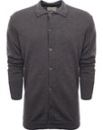 Officine Generale Mens Brent Polo Italian Merino Wool Cardigan In Grey