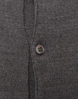 Officine Generale Mens Brent Polo Italian Merino Wool Cardigan In Grey