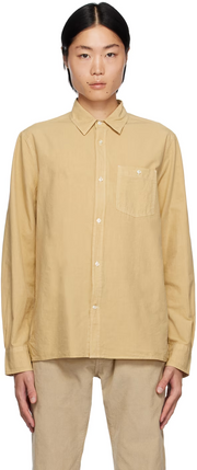 Mens Officine Generale Long Sleeve Casual In Beige