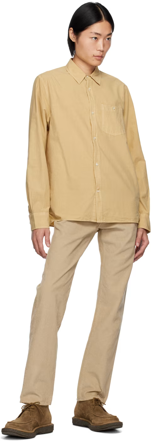 Mens Officine Generale Long Sleeve Casual In Beige