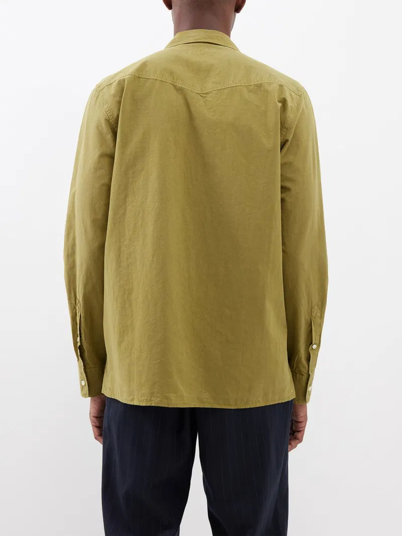 Mens Officine Generale Overshirt In Green