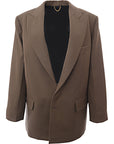 Victoria Beckham Womens Peak Lapel Blazer Jacket in Grey