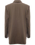 Victoria Beckham Womens Peak Lapel Blazer Jacket in Grey