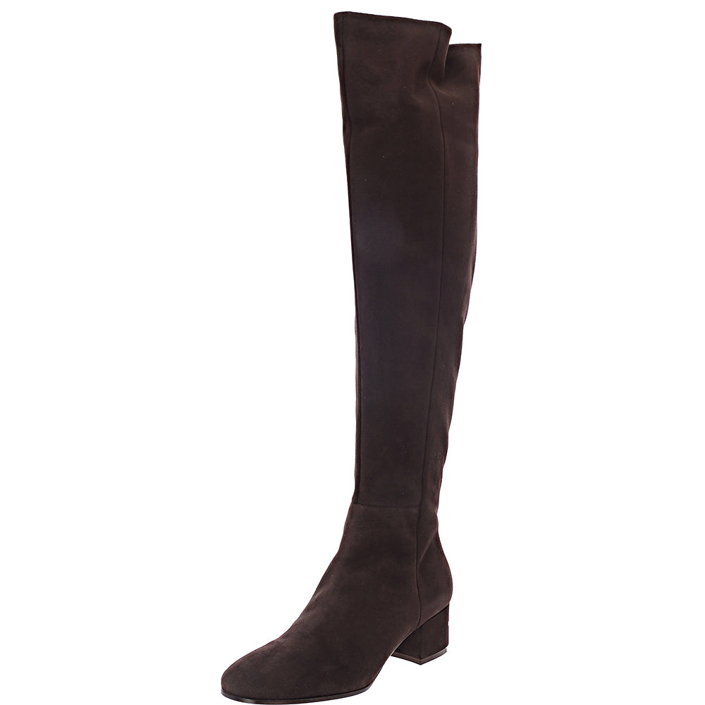Gianvito Rossi Womens Rolling Suede 45Mm Mid Heel Over Knee Boot in Chocolate
