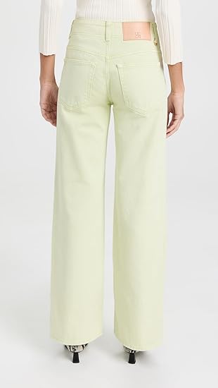 Womens Ulla Johnson Wide Leg Jeans In Green