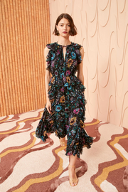 Womens Ulla Johnson Long Day Dresses In Black Multi
