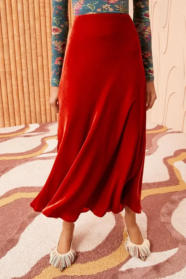 Womens Ulla Johnson Midi Skirts In Red