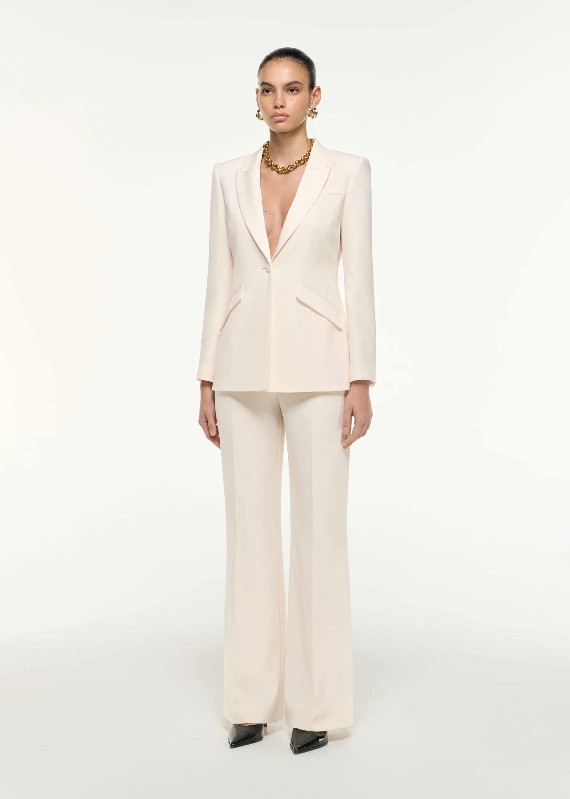 Womens Roland Mouret Tailored Trousers In Cream