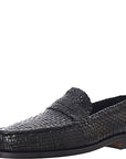 Marni Mens Loom Leather Moccassin in Black