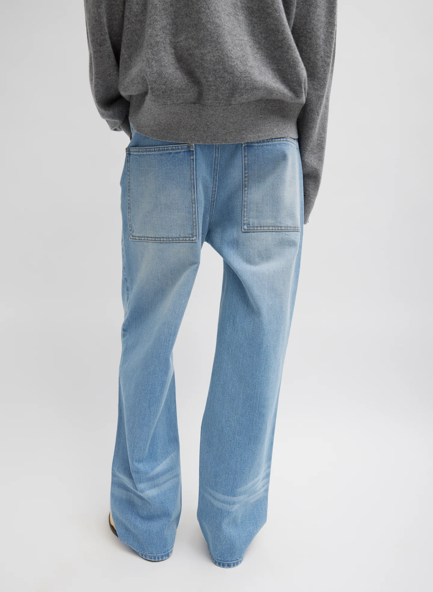 Womens Tibi Wide Leg Jeans In Light Blue