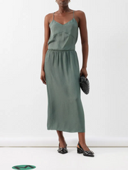 Womens Tibi Midi Skirts In Dark Green