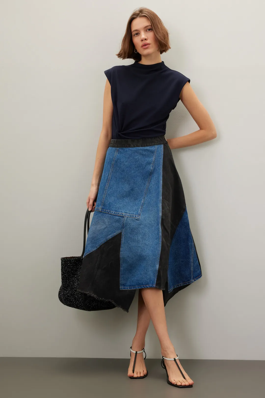 Womens Sea Denim Skirts In Blue Black