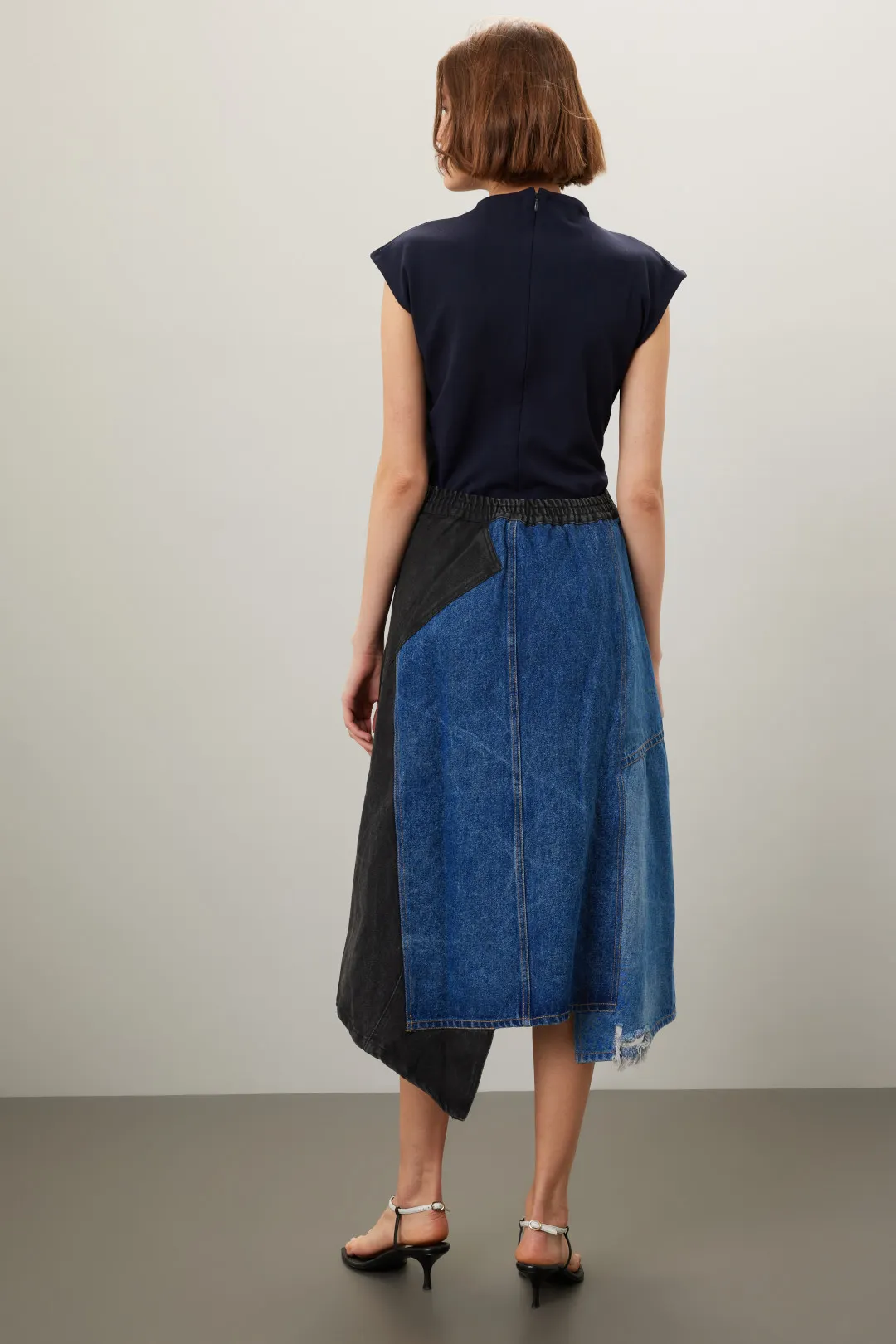 Womens Sea Denim Skirts In Blue Black