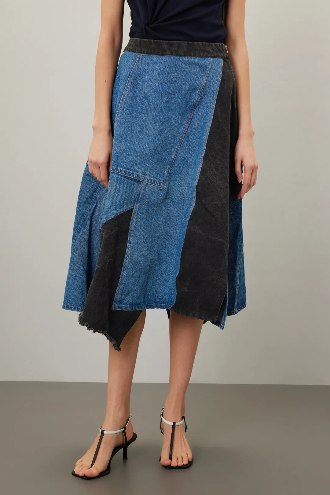 Womens Sea Denim Skirts In Blue Black