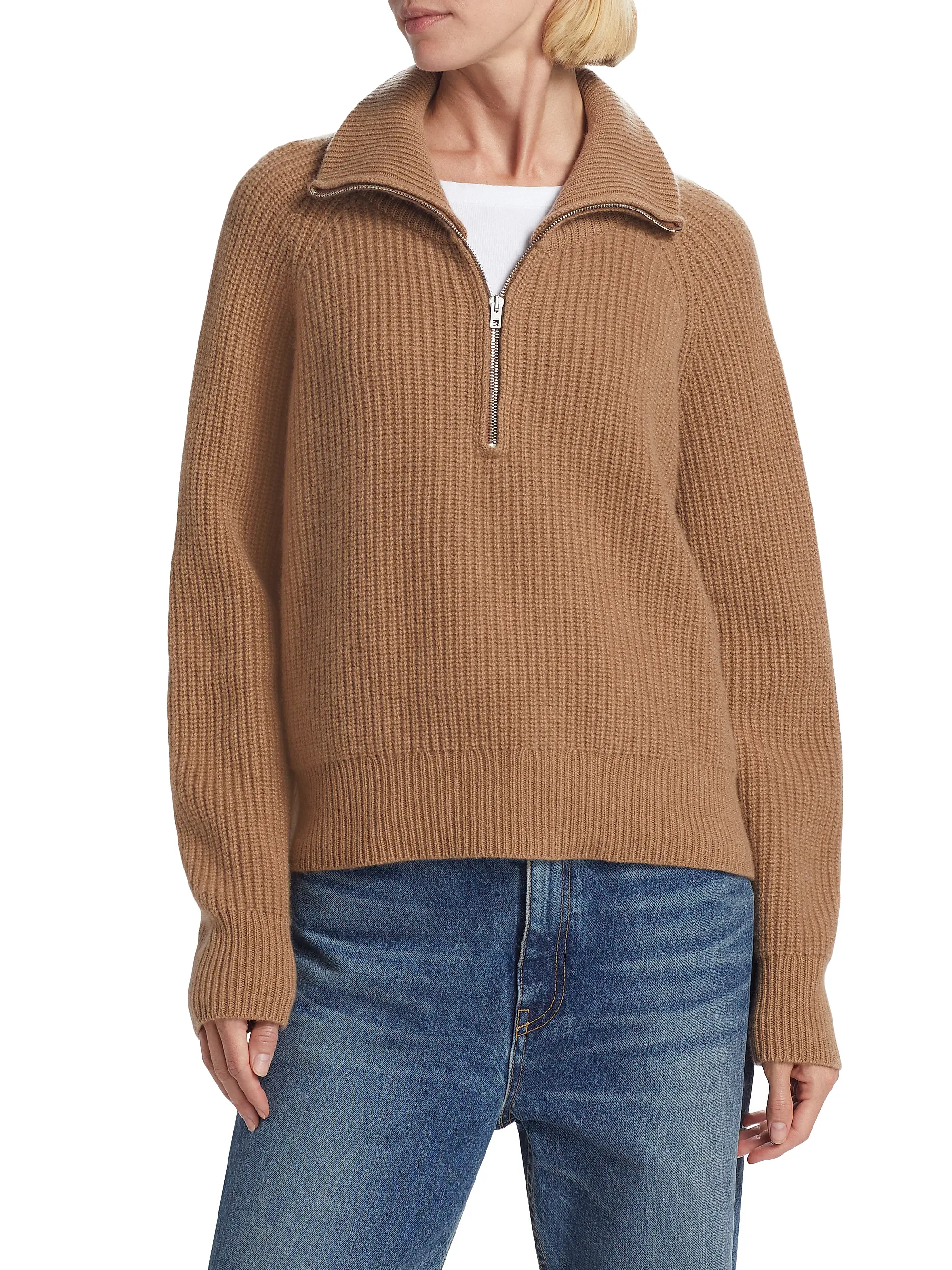 Womens Nili Lotan Heavy Roll Necks In Camel
