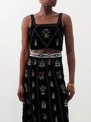 Womens Le Sirenuse Positano Crop Tops In Black