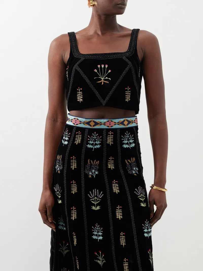 Womens Le Sirenuse Positano Crop Tops In Black