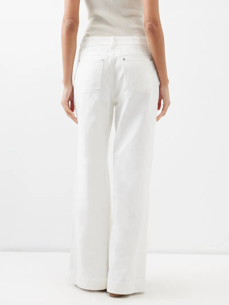 Womens Staud Straight Jeans In White