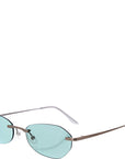 Our Legacy Eyewear Mens Adorable Round Frameless Sunglasses in Silver