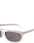 Our Legacy Eyewear Mens Shelter Acetate Wraparound D Frame Sunglasses in Light Grey