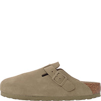 Birkenstock Womens Green Boston Suede Slip-On Shoes