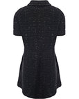 Valentino Garavani Womens Collared Ss Mini Dress W Crystal Buttons in Black