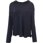 Valentino Garavani Womens Scarf Detail Cowl Neck Ls Georgette Top in Black