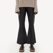 Womens By Malene Birger Leather Trousers In Black