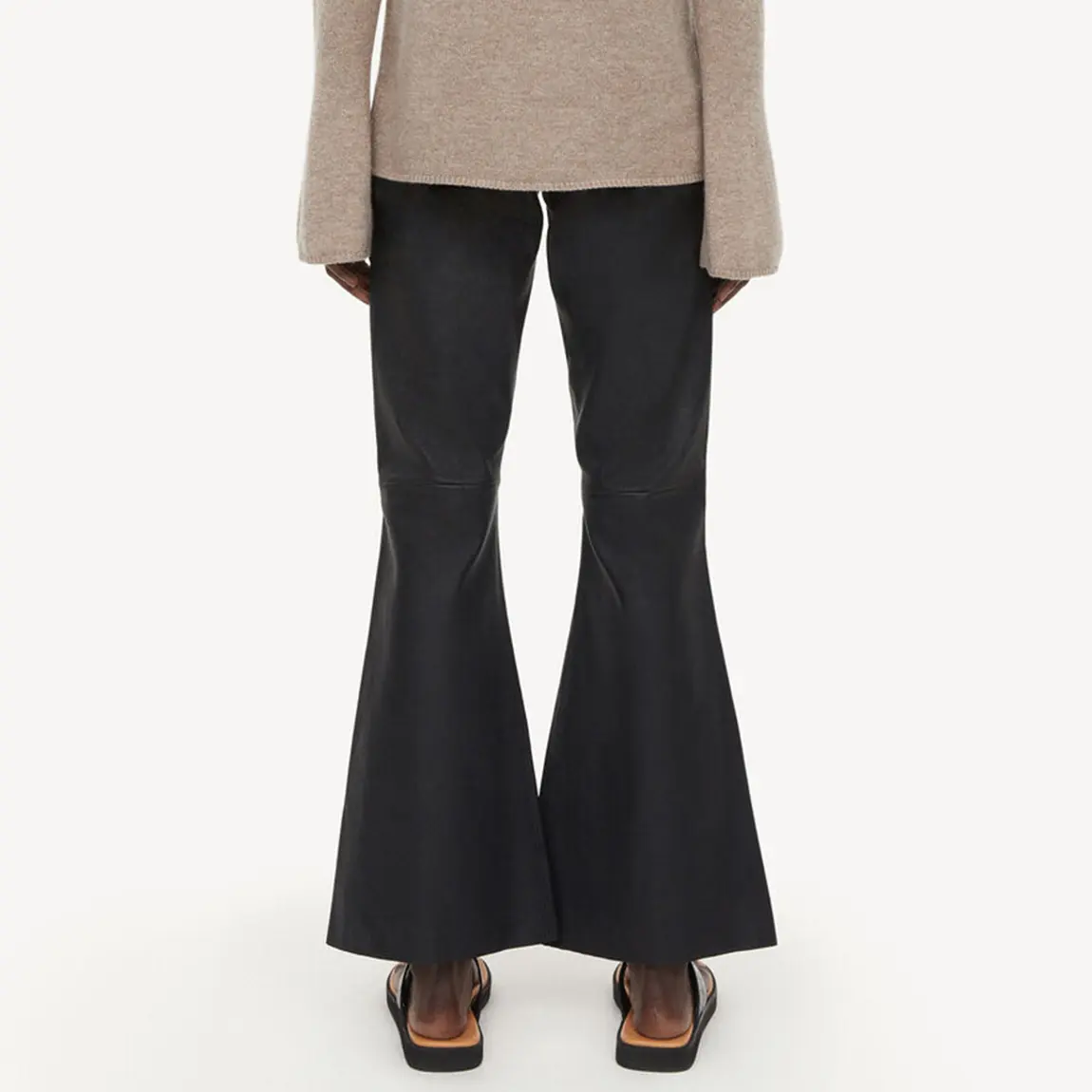 Womens By Malene Birger Leather Trousers In Black