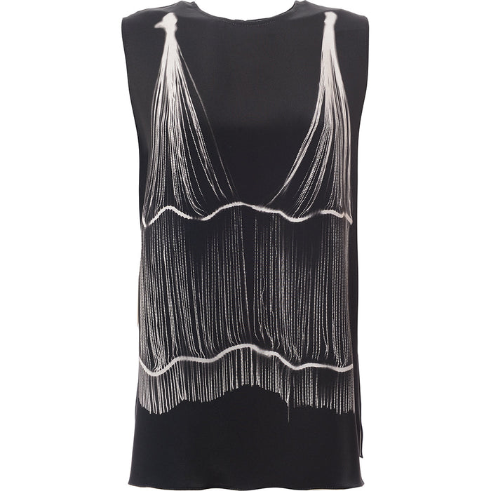 RAEY Womens Bead Print Cami Tank in Black