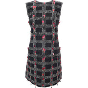 Emilia Wickstead Womens Emise Emb Faded Check Slvs Mini Dress in Black