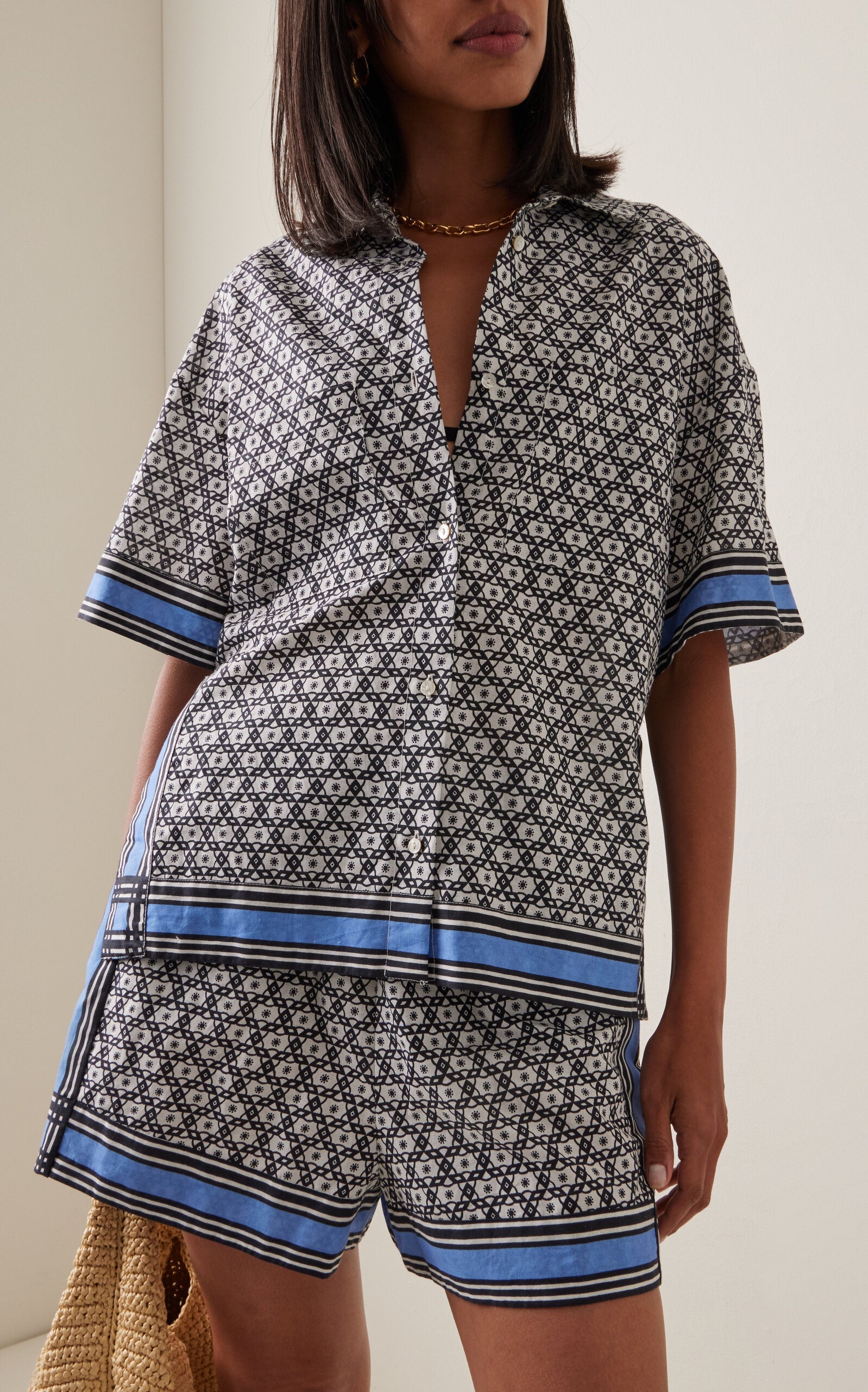 Womens Boteh Casual Shirts In Blue Print