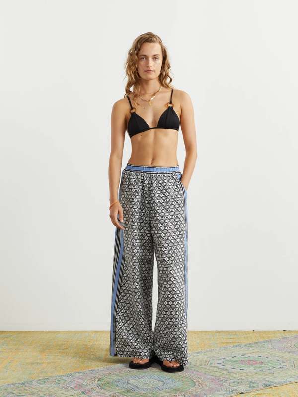 Womens Boteh Wide Leg Trousers