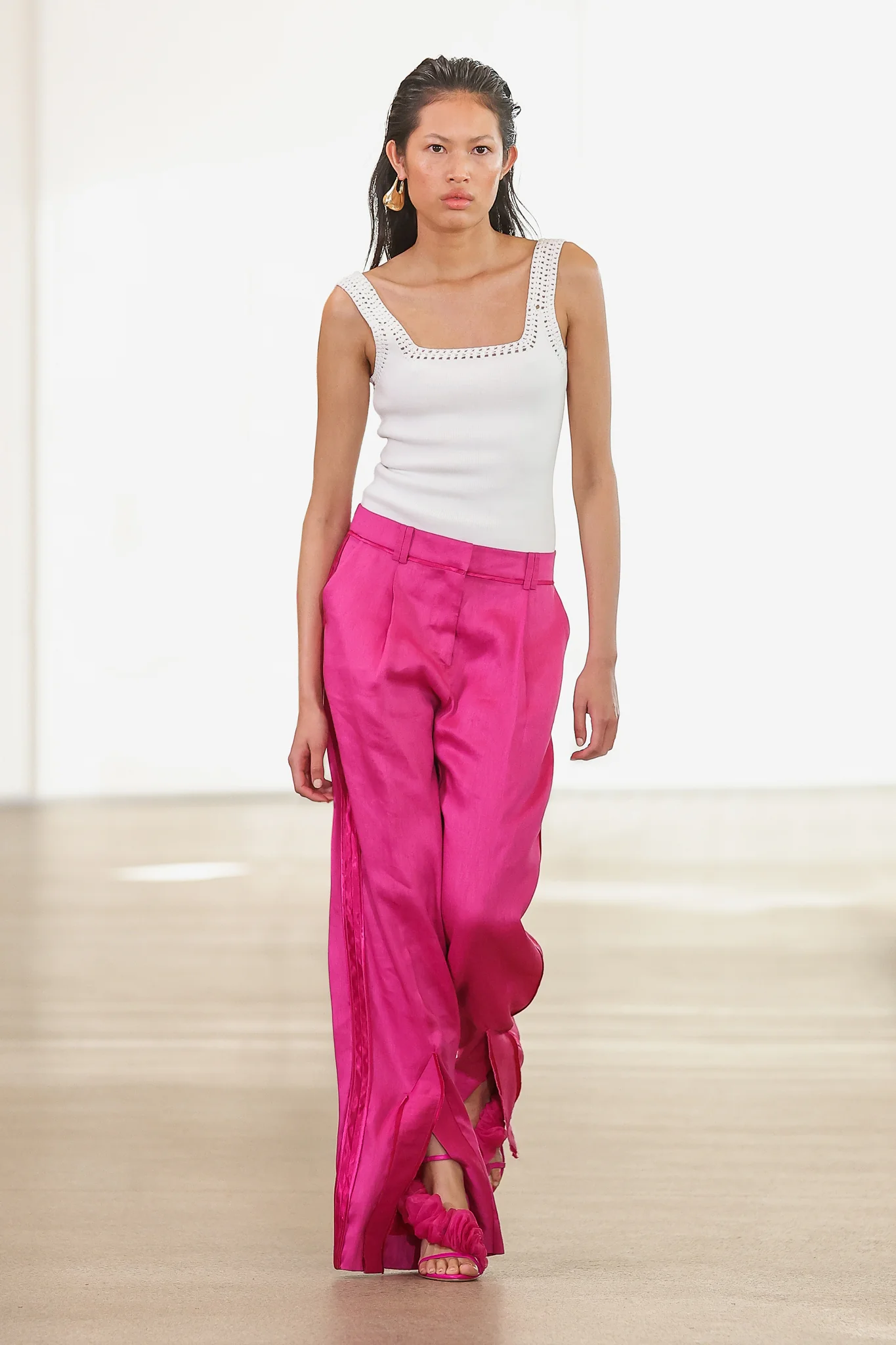 Womens Aje Wide Leg Trousers In Pink