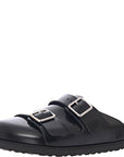 Birkenstock X 1774 Womens 222 West Leather Double Buckle Slip On in Black