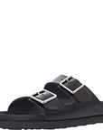 Birkenstock X 1774 Womens Arizona Shiny Leather Double Strap Sandal in Black