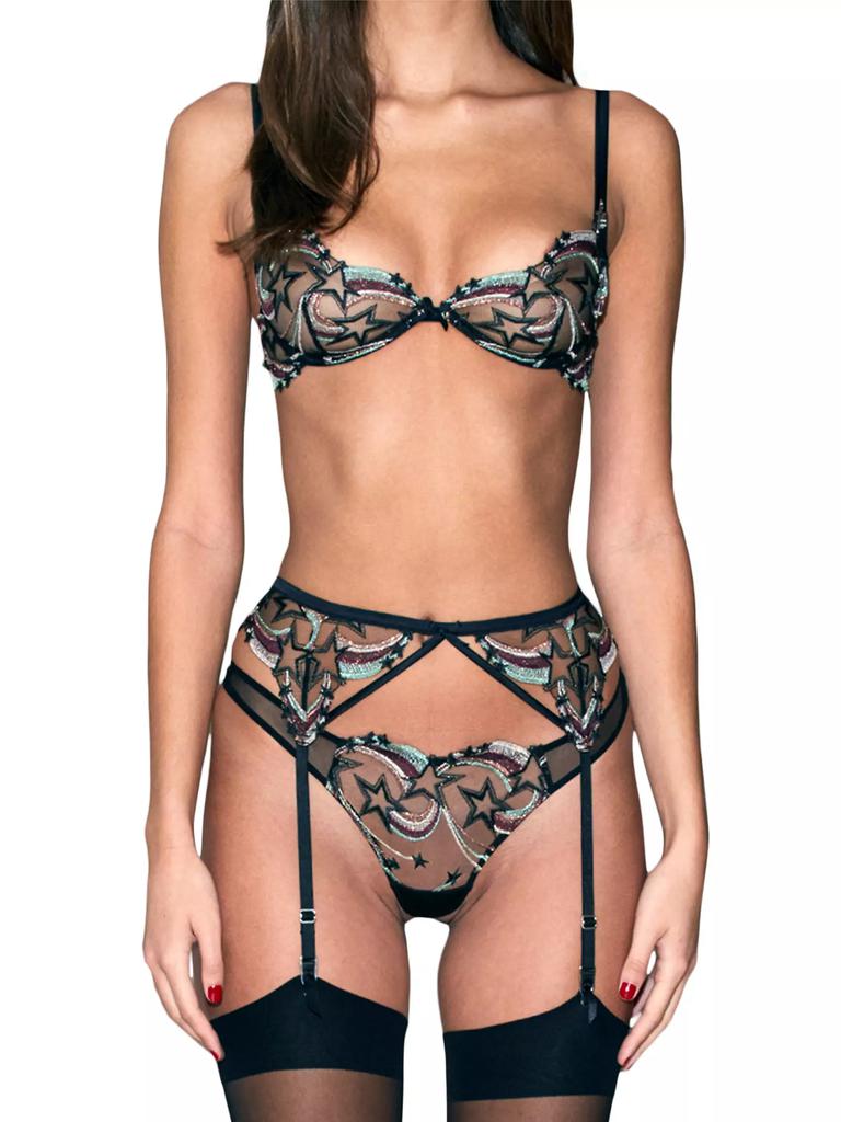 Womens Fleur Du Mal Demi Cup Bras In Black