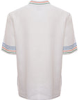 Casablanca Paris Mens Chainstitch Embroidered Linen Shirt in Multicoloured