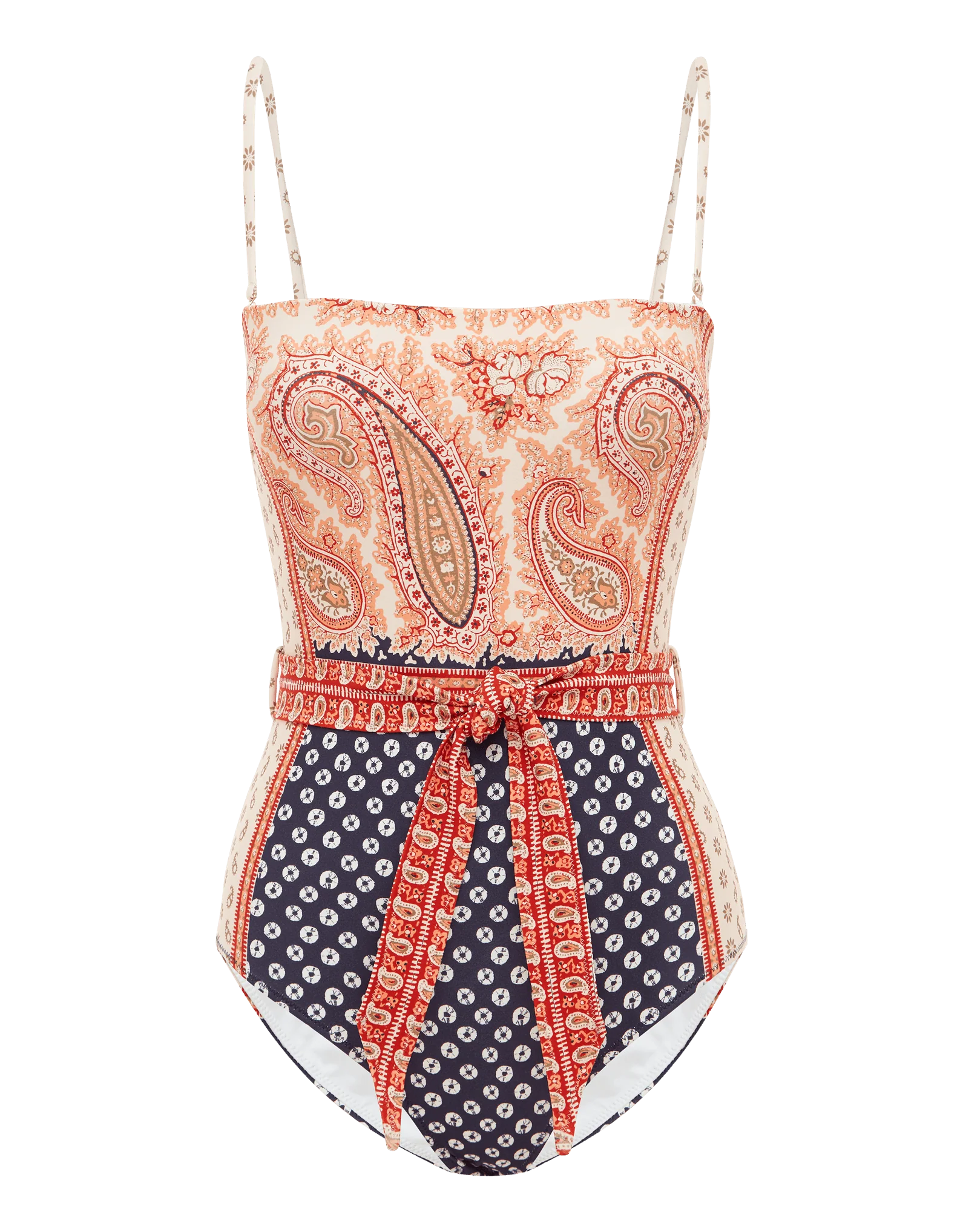 Womens Boteh Fashion Swimsuit In Beige Multi