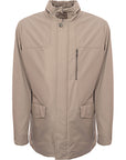 Moorer Mens Ford-Gf Waterproof Down Padded Flap Pocket Zip Up Jacket in Grey