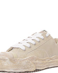 Miharayasuhiro Mens Hank/Original Sole Vintage Leather Low-Top Sneakers in White