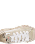 Miharayasuhiro Mens Hank/Original Sole Vintage Leather Low-Top Sneakers in White